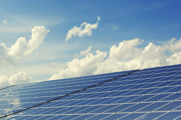A solar panels on a roof.