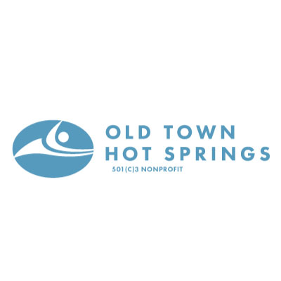 Western-Resilience-Center-sponsor-old-town-hot-springs Logo for Old Town Hot Springs in blue text. To the left is an abstract oval shape showing a person swimming. Beneath the main text, it says "501(c)3 Nonprofit" in smaller letters.