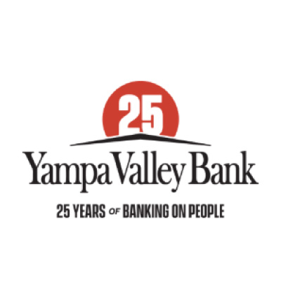Western-Resilience-Center-sponsor-yampa-valley-bank Yampa Valley Bank logo with a large red circle containing the number 25, marking the bank’s 25th anniversary. Below are the words "Yampa Valley Bank" and "25 Years of Banking on People.