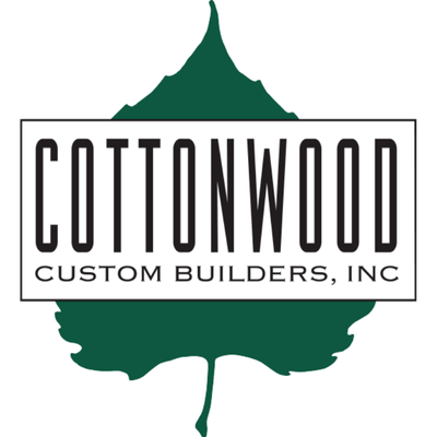 Cottonwood Builders Logo Logo of leaf with text overlay that reads "Cottonwood Custom Builders, Inc"